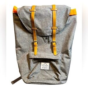 Workday Computer Work Backpack Gray Orange